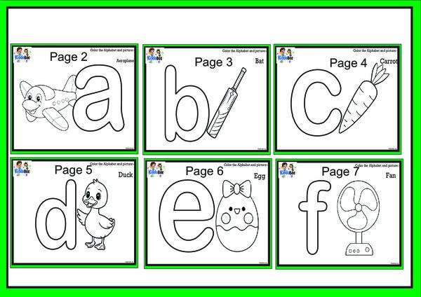a to z lower case letters Alphabet & Picture Coloring Book: A-Z Learning Set